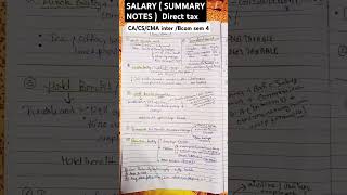 SALARY (SUMMARY NOTES) # CA /CS /CMA inter/ bcom sem 4 #   direct tax(  by  Pramita kundu)