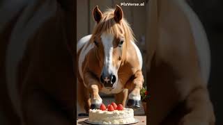 🐴 AI Horse Baking a Perfect Strawberry Cake! 🍓🎂 | Viral AI Cooking Animation #shorts#aichef