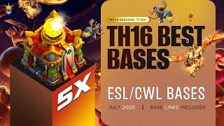 TH16 War Base 2025 | 5 BEST TH16 War Bases with Base Link for Clash of Clans