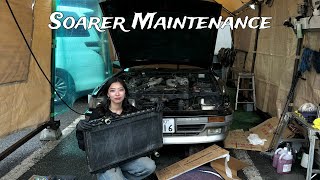 ソアラ メンテナンス(ラジエーター交換、徹底洗車)