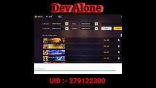 @blackistic2911 Ki Free Fire Real I'd || #DevAlone FF Uid Number || #Shortvideo
