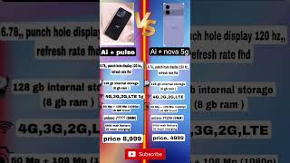 India's new launched mobile ai+nova 5G vs ai +pulse #new mobile #shortsfeeds #ai nova+ 5G #facts