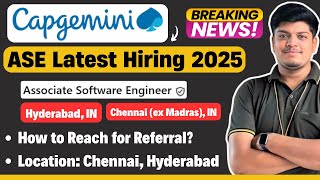 🔥Capgemini ASE Biggest Hiring | Hyderabad & Chennai | How to Reach Recruiter for Referral |2021-2025