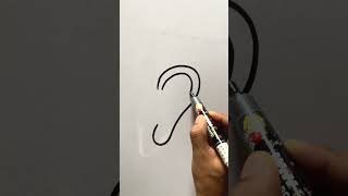 Simple ear drawing 👂 #easyart #eardrawing #simpledrawing