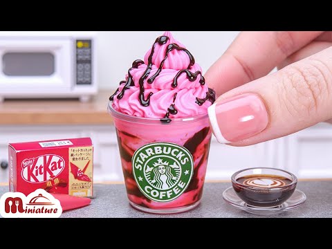 MUST TRY! Mini Starbucks KitKat Frappuccino 🍫☕ Best Miniature Coffee Dessert Recipe | ASMR Cooking