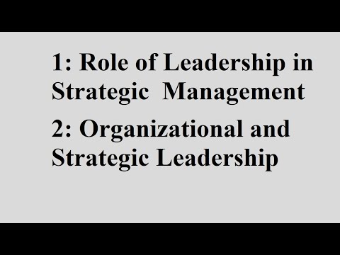 Role of leadership in strategic management | organizational and strategic leadership #leadership