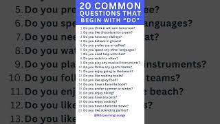 20 Common DO English Questions  #learnenglish #esl #shorts