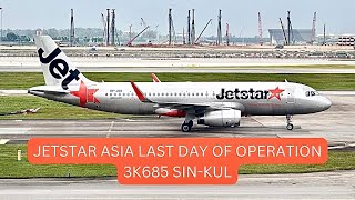 JETSTAR ASIA FINAL FLIGHT | Airbus A320 | 3K685 Singapore to Kuala Lumpur