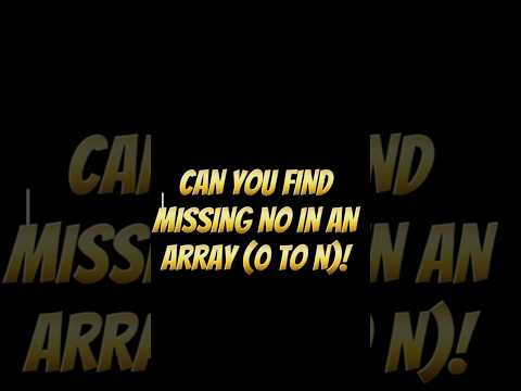 Find the FIRST Missing Number in an Array FAST