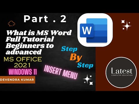 Ms word Full Tutorial in Hindi insert menu full explained #latestcomputer