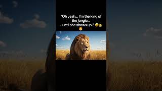 “Oh yeah… I’m the king of the jungle……until she shows up.”