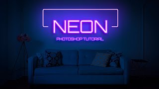 Neon Text effect in photoshop - Text glow effect photoshop tutorial