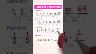 types of sequences|| arithmetic, geometric, harmonic, Fibonacci,