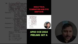 APSC CCE 2024 Prelims Q10 | Set A | Solving technique