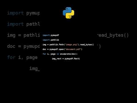 How to Add a Watermark Image to All PDF Pages with Python and PyMuPDF #coding #pymupdf #watermark