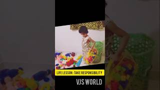 Teach kids | Habit to clean up after Play  #smartparenting #vjsworld #shorts