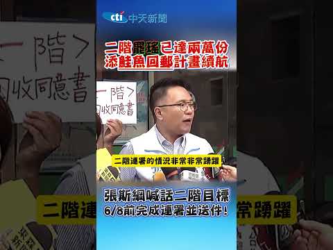二階罷瑤已達兩萬份 添鮭魚回郵計畫續航 張斯綱喊話二階目標 6/8前完成連署並送件! #shorts