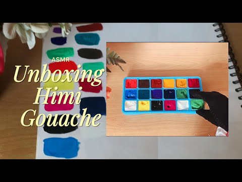 Unboxing Himi gouache / first time using gouache / Asmr