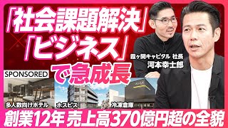 【社会課題解決 x ビジネスで急成長】徹底した省人化 多人数向けホテル/自然冷媒の冷蔵冷凍倉庫/高齢社会に向けたホスピス/アジア・中東への投資事業/リスクを抑える弱者の戦略/事業の多様化x利益の多層化