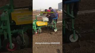 Tractor-driven 2-row transplanter for various seedlings planting with mulching #transplants