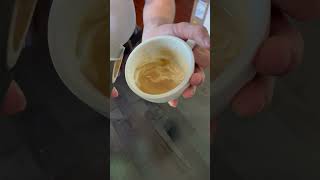 Day 7 My Hubby Trying Latte Art #coffee #coffeeart #coffeeaddict #latteart