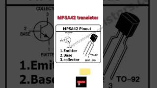 MPSA42 TRANSISTOR PINOUT #akexperiment #pinout #electronic #npn #mpsa42 #sa42 #42 #shorts #smd