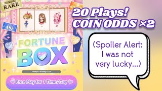 20 Plays on the Fortune Box on CocoPPa Play during the 2x coin rate  promotion