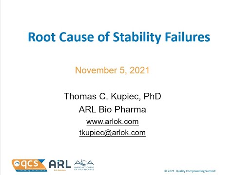 QCS Session #5 - Root Cause of Stability Failures