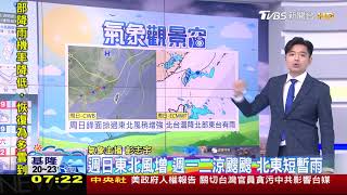 鋒面近 北東雲多零星雨 西部金馬濃霧 交通注意