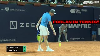 Former Soccer/Football Star Diego Forlan Makes Pro Tennis DEBUT! | Montevideo 2024