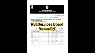 #viral #ytshorts  #youtubeshorts RBI Services Board Vaccancy