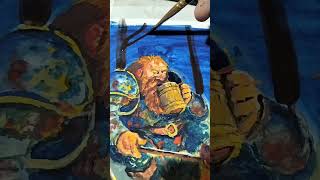 The Dwarf Warrior's rest #gouachepainting #painting #fantasy #fantasyart