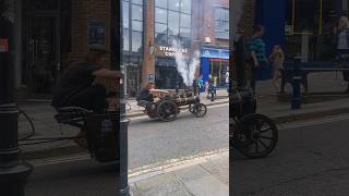 Steam Train Driving Up the Highstreet