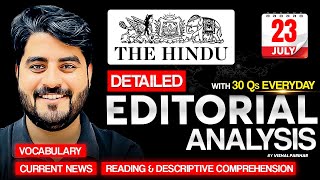 23 July 2025 | The Hindu Editorial Analysis | Editorial by Vishal sir | Bank, SSC, UPSC