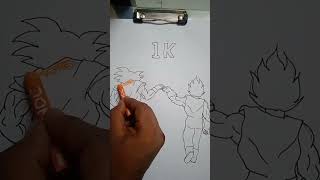 Goku and Vegeta Drawing from 1k subscribe😍😊 #gokuandvegeta #1ksubscribers #ytshots