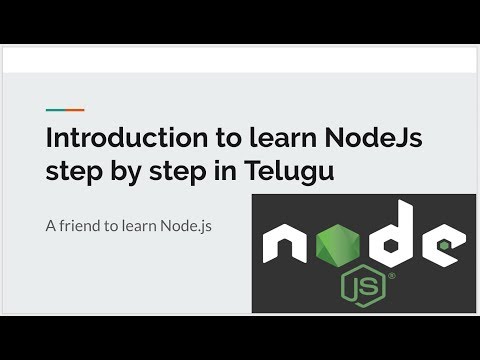 Introduction to node.js tutorial for  beginners in Telugu