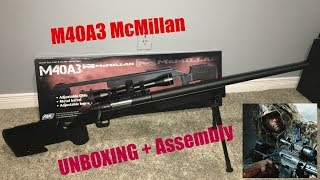 McMillan M40A3 Airsoft Sniper Rifle by ASG. UNBOXING + REVIEW!!