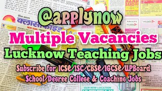 Apply Today‼️Fresh Teaching Jobs #vacancy #lucknow #jobsearch #teachingjobs