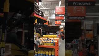 What is bro doing? #homedepot #funny #memes #fail #reachtruck #forklift #viral #fyp #foryou