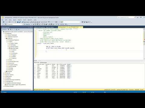 How to drop a column from a table.  #SQL #shorts