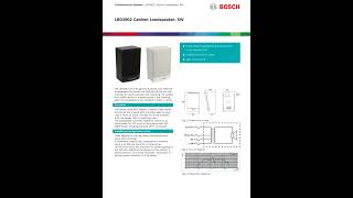 Bosch Video link for Datasheet LBD3902 Cabinet Loudspeaker, 6W Datasheet 51 en 16664078219