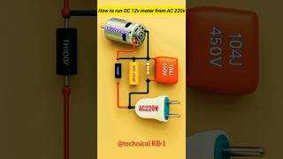 How to run DC 12v motor from ac220v, #diymotor #dc