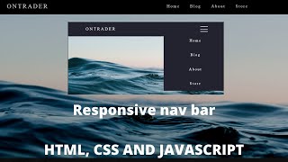 How to create responsive menu Nav bar  |  HTML, CSS and Javascript