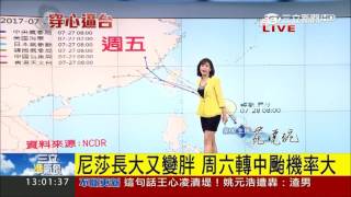20170727【準氣象快報】尼莎路徑多變 西北部前進周六日是否登陸高壓成關鍵｜氣象主播 苑曉琬｜三立新聞台