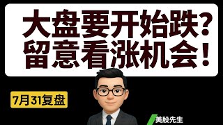 大盘要开始跌？留意看涨机会！｜7月31号复盘｜美股先生｜SPY QQQ NVDA TSLA AAPL MSFT META SOXX AMD 黄金 BTC GOLD 比特币｜cc有字幕