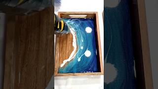 Make a resin beach tray #oceanwaves #oceanart #resinartist