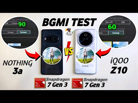 iQOO Z10 vs Neo 10R vs Nothing 3a🔥 BGMI FPS Test | Battery, FPS & Heat Battle!