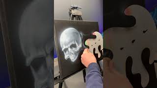 Skull with Smoke Flames Speed Painting