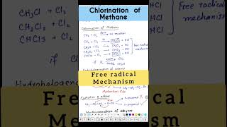 Chlorination of Methane #chemistry #education #mdcat #organic chemistry