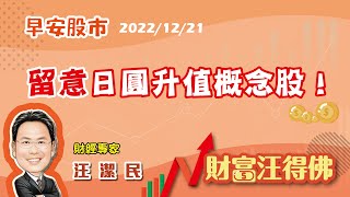 留意日圓升值概念股！【汪潔民-財富汪得佛】20221221